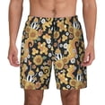 thumbnail image 3 of Uemuo Sunflowers Bee Pattern Mens Swim Trunks Quick Dry Board Shorts with Mesh Lining, Stretch Beach Shorts Quick Dry No-Chafing Board Shorts-Small, 3 of 9