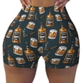 thumbnail image 2 of Balery Cigar Pantalones cortos de entrenamiento estampados para mujer, sin costuras, ajustados, para gimnasio, yoga, correr, deportes, ejercicio activo, fitness.-Small, 2 of 8