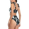 thumbnail image 4 of Womens Printed High Waisted Two Piece Bikini Swimwear Swimsuits Sets, 4 of 6