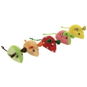SmartyKat Skitter Slices Soft Plush Catnip Mice Cat Toy Containing Pure & Potent Catnip, 1 Count