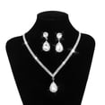 thumbnail image 2 of boda nupcial joyería cristal Rhinestone colgante collar pendiente Hugo Pendientes de collar de boda, 2 of 10