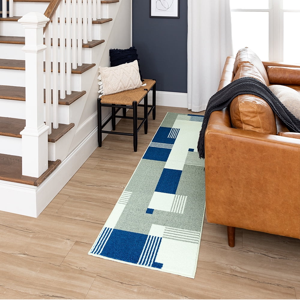 Mohawk Home Alliance Indoor Geometric Runner Rug, Royal, 2' x 8'