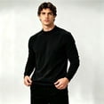 thumbnail image 4 of Fanshiluo Men's Mock Neck Long Sleeve Velvet Fleece Base Layer Shirt, Warm Undershirt,Size S-3XL, 4 of 6
