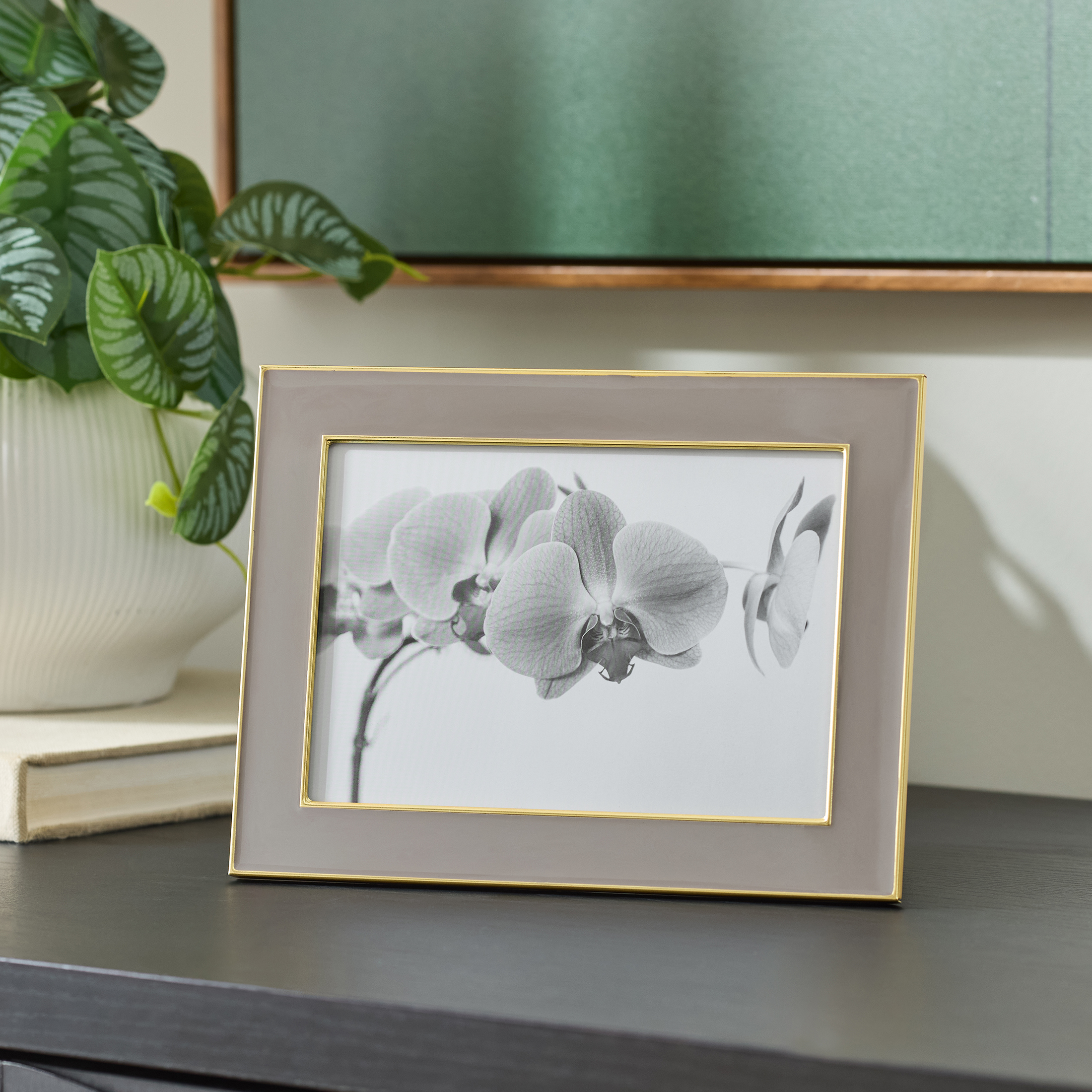 Better Homes & Gardens – 5x7 Picture Frame – Grey/Gold Tabletop Photo Frame