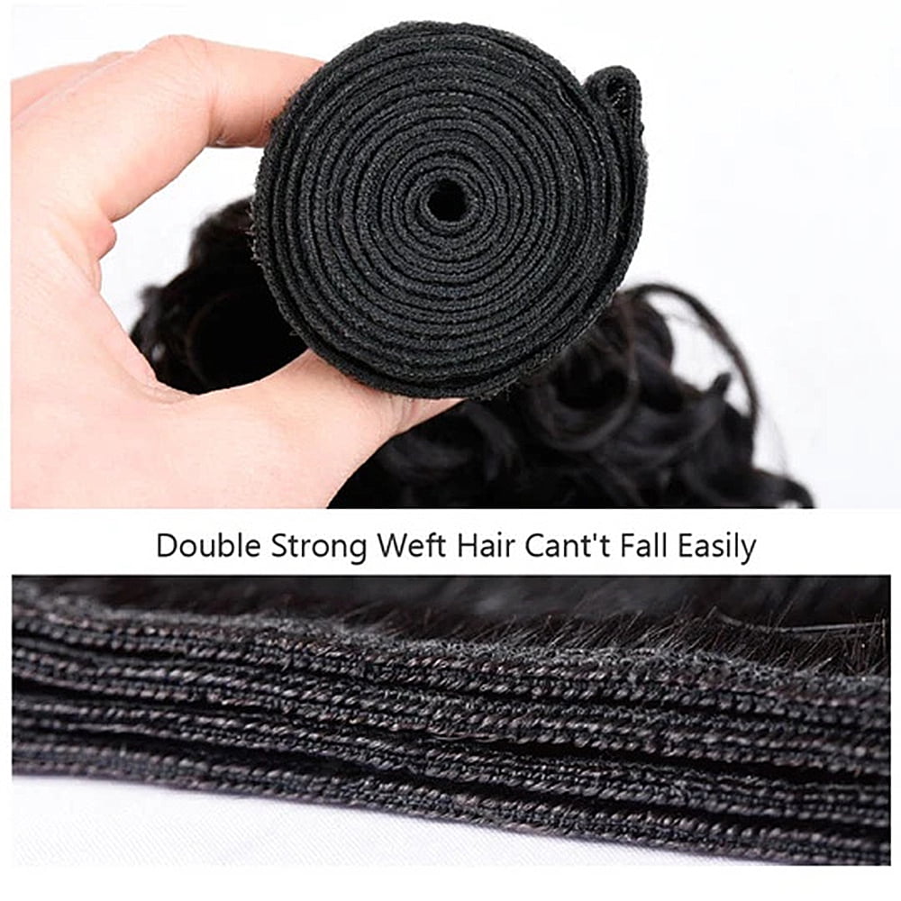 Water Wave Human Hair 2 Bundle Wet and Wavy Bundles 100% Unprocessed Virgin Curly Hair Extensions Natural Color for Women