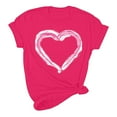 thumbnail image 5 of Savings Women's Valentine's Day Short Sleeve Shirts Heart Print Casual Basic Tee Tunic Crewneck Graphic Blouses Tops (2XL, Watermelon Red), 5 of 5