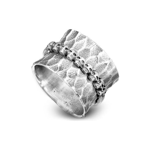 Skulls Spinning Rings Vintage Retro Alloy Fidget Anxiety Relief Electroplated Durable Unique Statement Jewelry