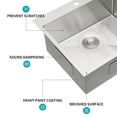 thumbnail image 6 of DUOSONG Stainless Steel Drop In Kitchen Sink - 25 Inch Drop-In Topmount Sinks 16 Gauge R10 Tight Radius Deep Single Bowl 25" Basin Sink Brushed Nickel Stainless Steel Kitchen Kitchen Sinks, 6 of 8