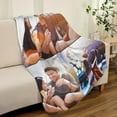thumbnail image 3 of Custom Bed Throw Blankets with Photos Text,Personalised Fleece Blanket Customized Picture Memory Gift for Wife Husband Couples (1 Photo Blanket, 80 × 120cm), 3 of 6