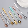 thumbnail image 4 of Uxcell 7" Stainless Steel Coffee Spoons Rose Flower Shape Spoons Tea Spoon, Rose Gold, 4 of 4