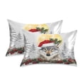 thumbnail image 2 of Dailycode Satin Pillow Case Standard Silk Pillow Cover for Hair and Skin Envelope Closure Santa Hat Wolf 20"x26", 2 of 9