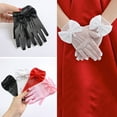 thumbnail image 2 of Useful Elegant Bow Knot Holiday Princess Birthday Party Gloves Etiquette Dress Gloves Children's Wedding Gloves Short Lace Mesh Gloves RED, 2 of 8