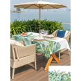 thumbnail image 5 of Outdoor Tablecloth with Umbrella Hole for Patio/Picnic/Party/Camping, Palm Leaves Waterproof Table Cloth Rectangle Table Cover Washable, Summer Watercolor Tropical Leaf Botanical Green (60"x 102"), 5 of 8