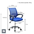 thumbnail image 3 of Silla De Escritorio Ergonómica Mesh Para Oficina Transpirable Giro 360 azul Big Room KT-251, 3 of 8