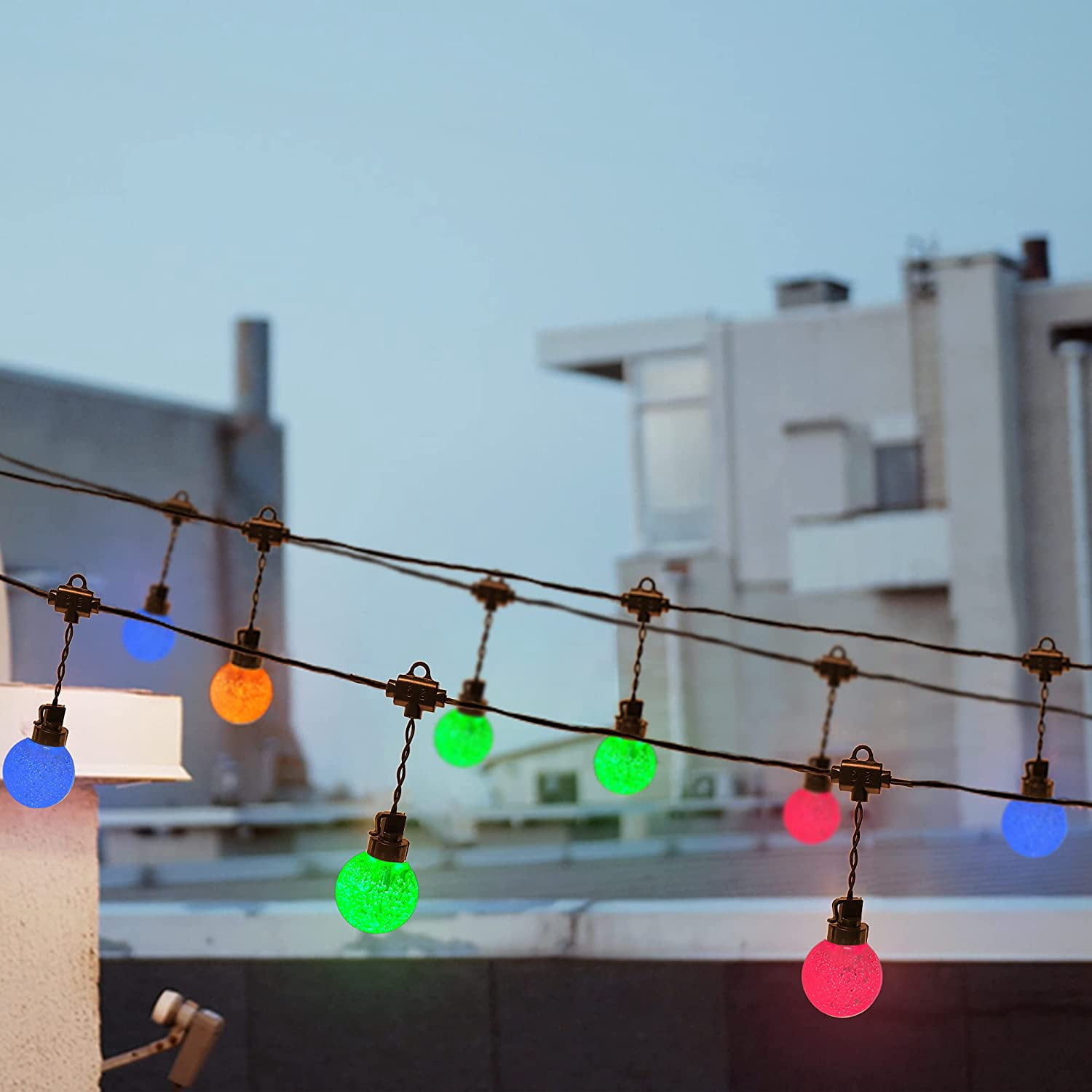 Bibana35 FT Globe String Lights Outdoor Commercial Grade Light with 20 G50 Shatterproof LED Bulbs Waterproof Extendable for Indoor Outdoor Wedding Garden Party Christmas Trees Decoration (Multicolour)