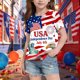 thumbnail image 4 of Odeerbi Chicos Niñas 4 de Julio Camiseta Manga Corta Día de La Independencia Camiseta Gráfica, 4 of 6