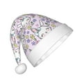 thumbnail image 2 of Honeii Purple Rabbit Print Hat Santa Claus Hat For Xmas Party, Christmas Caps For Boys Girls Child,Christmas Beanie, 2 of 6