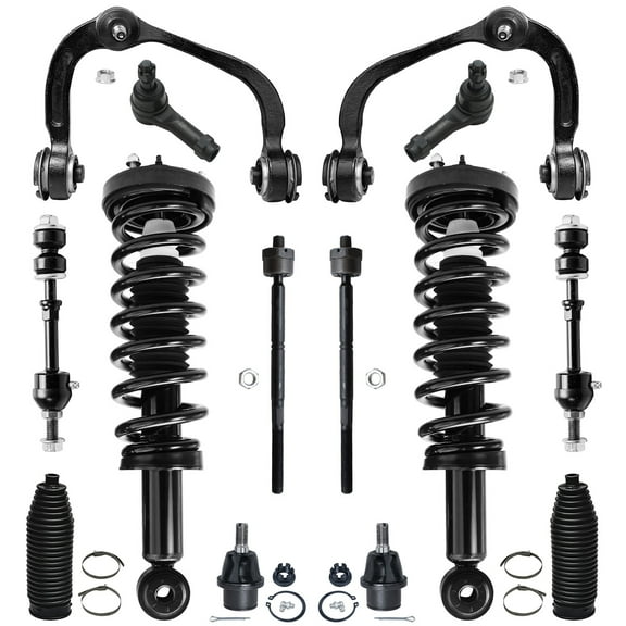 Detroit Axle - Front End 14pc Suspension Kit 2006-2008 Lincoln Mark LT 2005-2008 Ford F-150 Upper Control Arms with Ball Joints 2 Sway Bar Links 4 Tie Rods 2 Boot Replacement 2 Struts Coil Spring