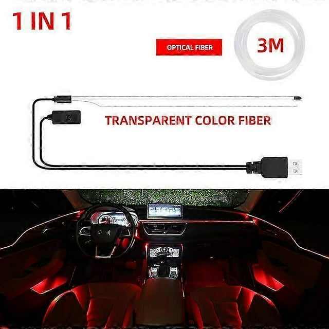 For Tesla Model 3 Y Car Neon Lights Ambient Light Auto Led Strip Lights App Control Center Console Dashboard Light Accessories