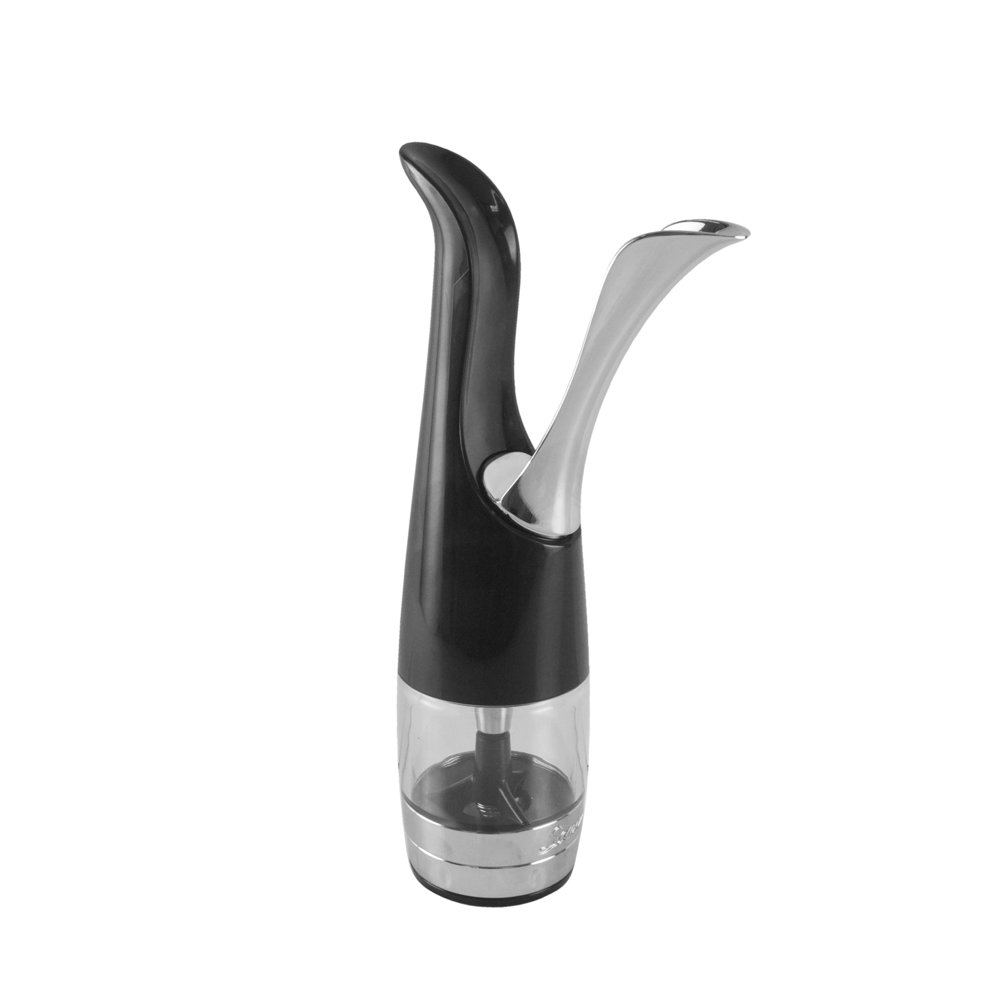 Savora One Hand Operation Black and Stainless Steel Pepper Grinder