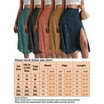 thumbnail image 5 of MAWCLOS Jupe Midi pour Femme Jupes Fendues Taille Haute Ample Plage Imprimé Floral Vert TG, 5 of 5