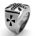 thumbnail image 4 of Luxe Jewelry Designs Men's High Polished Stainless Steel Cross Shaped Ring with Black Jet Epoxy -, 4 of 4
