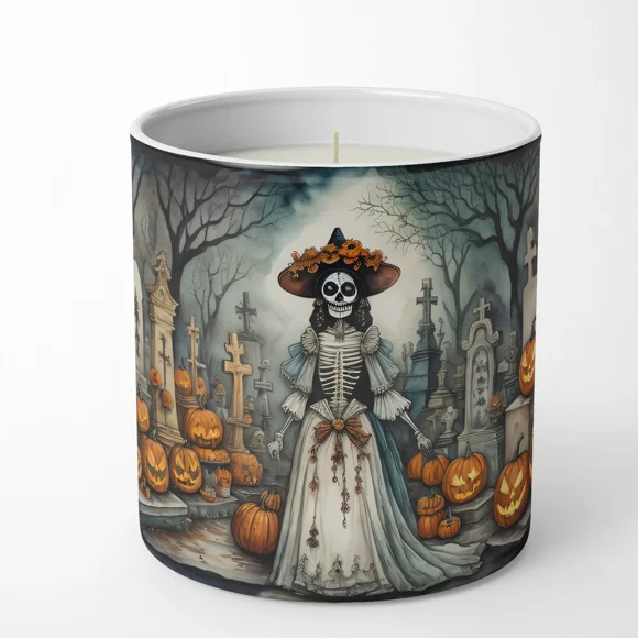 La Catrina Bougie Décorative en Soja Squelette Effrayant Halloween