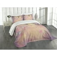 thumbnail image 3 of Ambesonne East Quilted Bedspread Set 3 Pcs, Japanese Flourishing Spring, King Size, Peach Lavender, 3 of 5