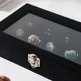 thumbnail image 5 of Coward Jewelry Organizer Display Case,Black Jewelry Storage Tray Boxes for Multiple Rings,earrings,cufflinks,Glass Lid,Stackable（15 Grids）, 5 of 7