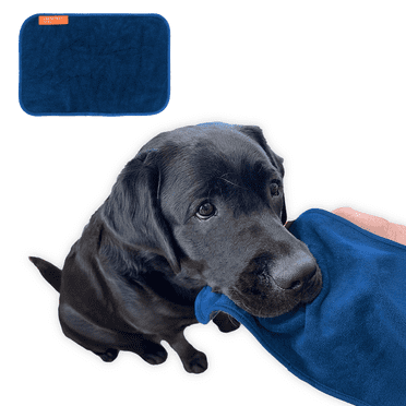 Drenched Dog Face and Mouth Towel for Dogs – Super Absorbent Microfiber, Blue 7.8x12.5in