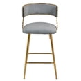 thumbnail image 2 of FFZ 26 inch Corduroy Upholstered Counter Height Bar Stools Golden Chromed Base Set Of 2 Grey, 2 of 9