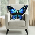 thumbnail image 4 of Washable Cover​​ Decorative Butterfly Pillow 19.68 Inch Multicolor Floral Seat Cushion for Sofa Bed Garden Decor, Short Plush Accent with Washable Cover Home Accent​​, 4 of 6