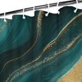 thumbnail image 3 of Teal Gold Marble Pattern Shower Curtain 36"x72" ,Bathroom Decorative Shower Curtains Set with 12 Hooks,Modern Waterproof Washable Shower Curtain, 3 of 6