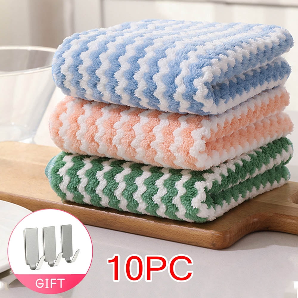 kitwin 5pcs Kitchen Dish Cloths Soft Absorbent Dish Rag Reusable Dish  Towels Household Washable Cleaning Cloth Housework Clean Towel Kitchen  Cleaning