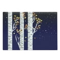 thumbnail image 1 of Autumn Cutting Board, Birch Trees Colorful Fall Season Foliage Leaves on a Starry Night Sky Backdrop, Decorative Tempered Glass Cutting and Serving Board, Large Size, Blue White Brown, by Ambesonne, 1 of 1