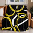 thumbnail image 2 of Modern Abstract Art Flannel Blanket for Bed,Travel and Camping, Yellow White Geometric Circle Super Soft Cozy Blanket for All Seasons 50"x60", 2 of 7
