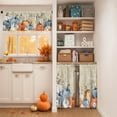 thumbnail image 2 of Hello Fall Kitchen Window Curtains and Valances Set 36 Inch, Blue Orange Pumpkin Leaves Thanksgiving Vintage Short Tier Curtain for Cafe Living Room Bathroom, Autumn 3 Pieces Set Kitchen Decor, 2 of 6