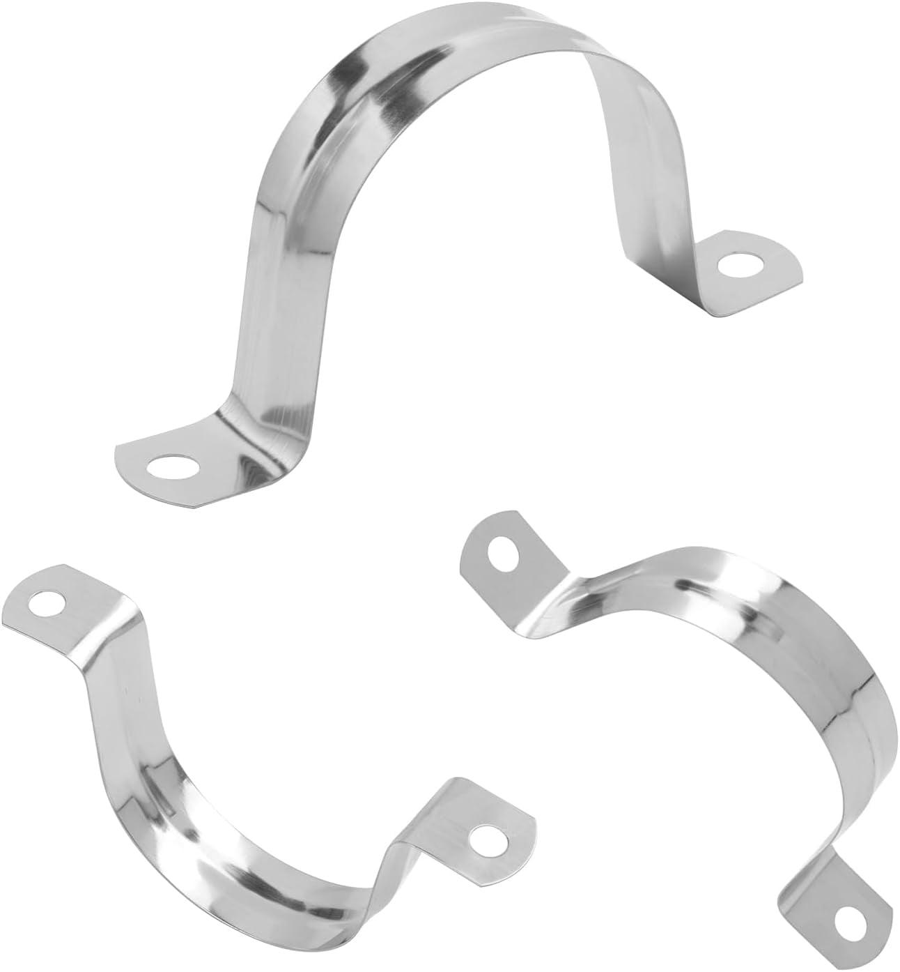 200 pieces of 2-inch stainless steel rigid pipe clamps, 50 conduit clamps, type bracket installation clamps with two holes, used for chemical industry type pipe clamps, commercial use