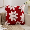 thumbnail image 4 of Christmas Pillow Cover, Christmas Tree Cushion Cover, Snowflake Velvet Holiday Decoration Cushion Cover, Red Green Plush Fabric 45x45cm, 4 of 7