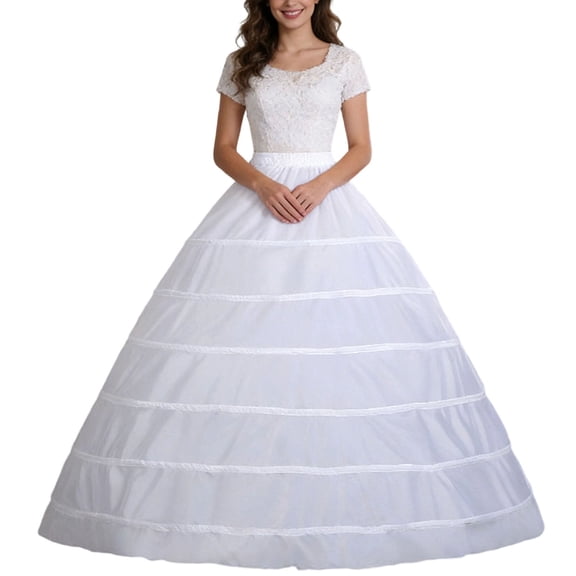 EYNMVR Women's Petticoat 6 Long Underskirt Puffy A-Line for Under Bridal Wedding Dress Ball Gown