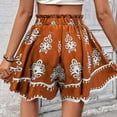 thumbnail image 6 of Sakmal Flowy Womens Skorts A line Orange Butterfly Mini 7 Inch Inseam Trendy Boho Skorts, 6 of 9