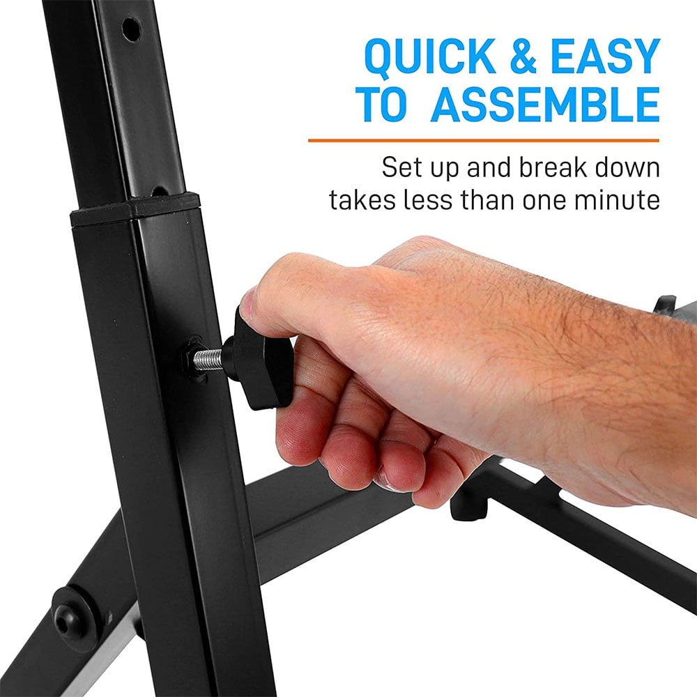 Pyle PKST48 - Heavy-Duty Keyboard Stand with Wheels - /Electronic Piano Stand with Height Adjustable & Locking Wheels