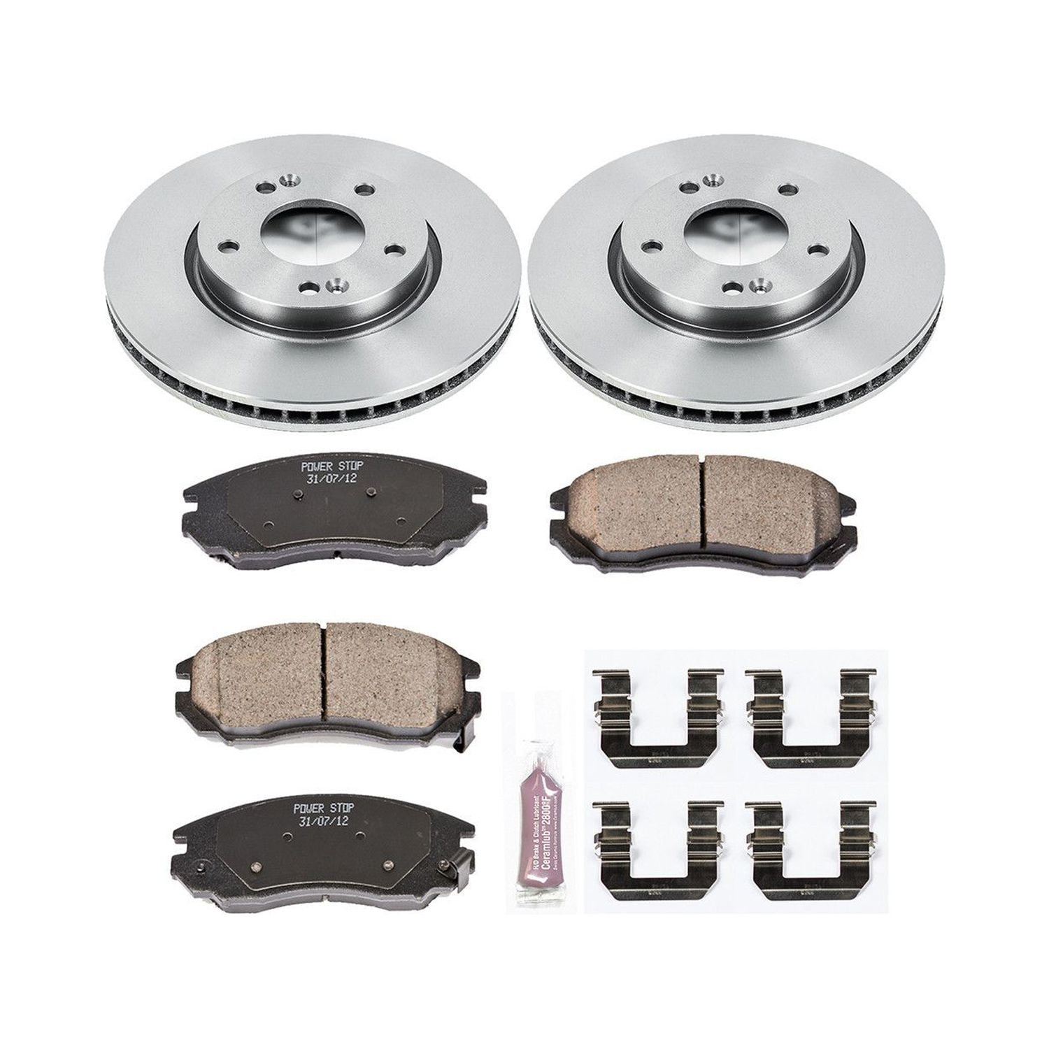 Power Stop Front Stock Replacement Brake Pad and Rotor Kit KOE163