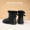 thumbnail image 3 of BURUDANI Girls Boots Kids Winter Warm Snow Ankle Bow Boots for Toddler/Little Kid, 3 of 6
