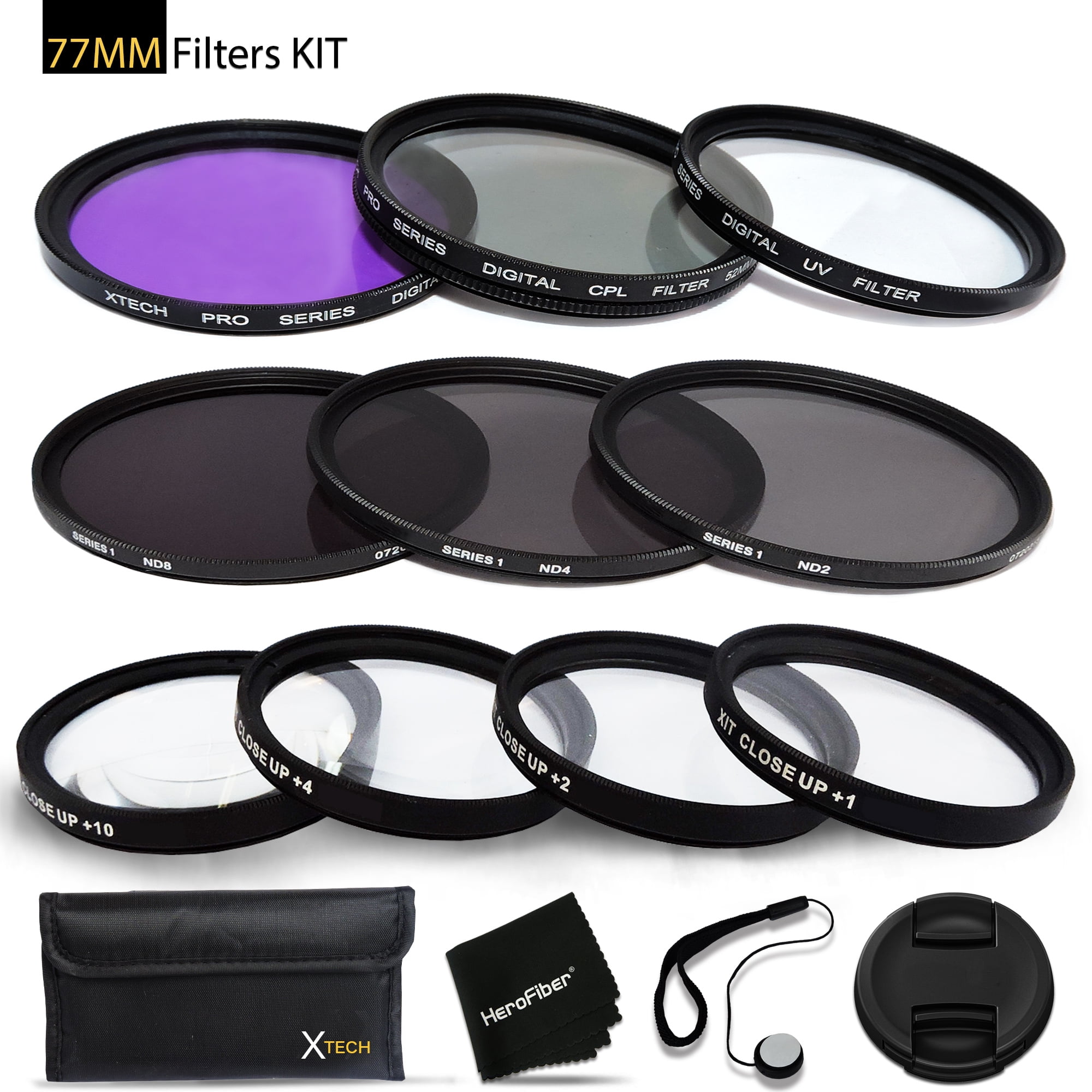77mm Filters Set for 77mm Lenses and Cameras includes 77mm CloseUp
