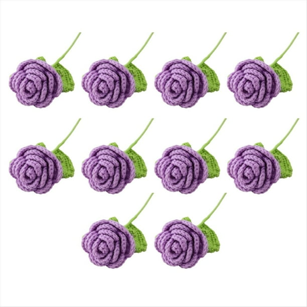 Flores Artificiales de Rosas Tejidas A Mano, Decoración de Ramo de Ganchillo Tejido, Decoración de Mesa, Regalo Navideño B