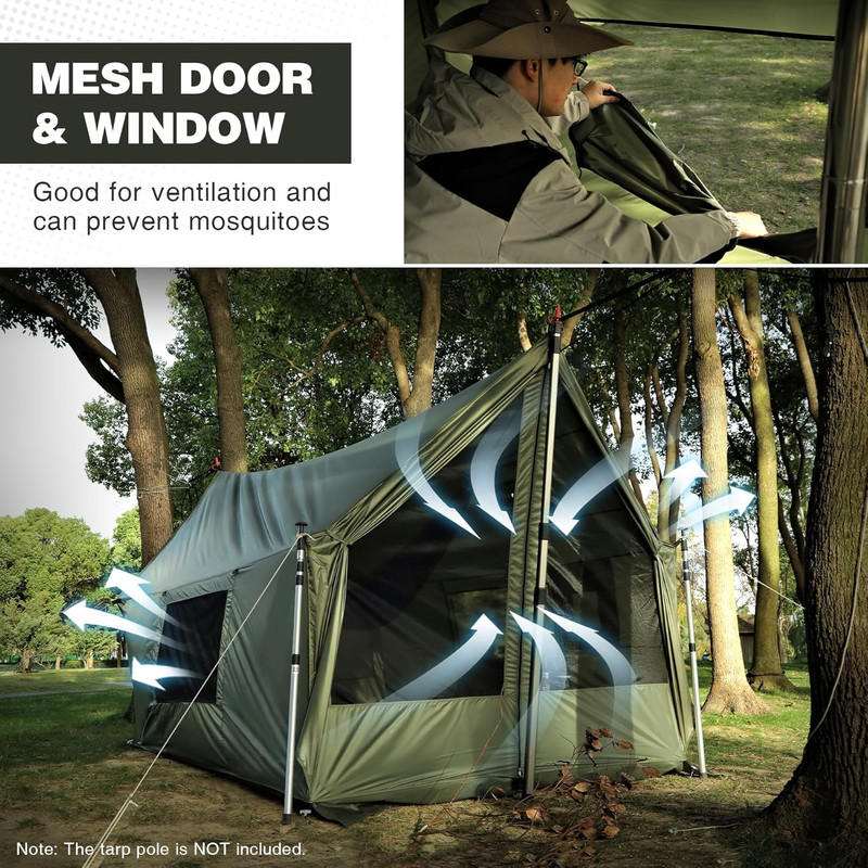 RedSwing 4 Season Hammock Hot Tent with Stove Jacks, 11.8'x6.6'x6.2' Winter Tent, Waterproof Snow Skirt for Camping Hunting