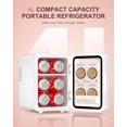 thumbnail image 4 of 4L Skincare Fridge Cooler and Warmer - Mini Refrigerator for Makeup, Beverages, Food | Dual Temperature Modes, AC/DC Power for Bedroom, Car, Office, 4 of 7
