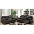 thumbnail image 3 of Contemporary Style Double Recliner Sofa With Console and Cup Holders, Brown, 3 of 3