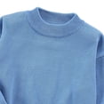 thumbnail image 6 of Husipze Boys Crewneck Sweater Solid Long Sleeve Kids Thick Warm School Pullover Fall Winter Basic Cozy Knit Jumper Tops Blue 14-15 Years, 6 of 9